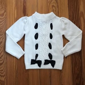 Janie and Jack Sweater size 5 girls Christmas winter black white ivory